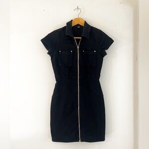 Y2K 90s style jean mechanics pencil dress
